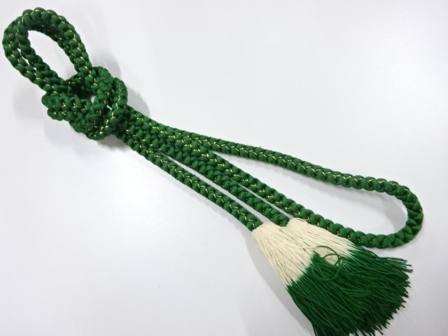 JAPANESE KIMONO / HAND-TIED OBIJIME CORD / SILK